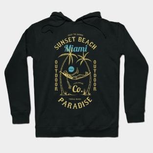 Sunset Beach Miami Outdoor Paradise | Surfing Culture Hoodie